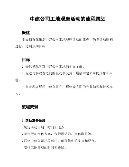 中建公司工地观摩活动的流程策划