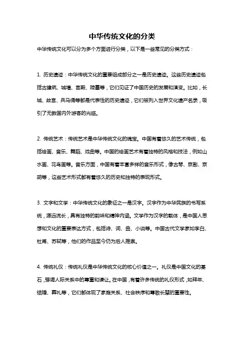 中华传统文化的分类