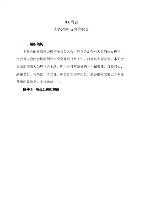 XX商会组织架构及岗位职责(2023年)