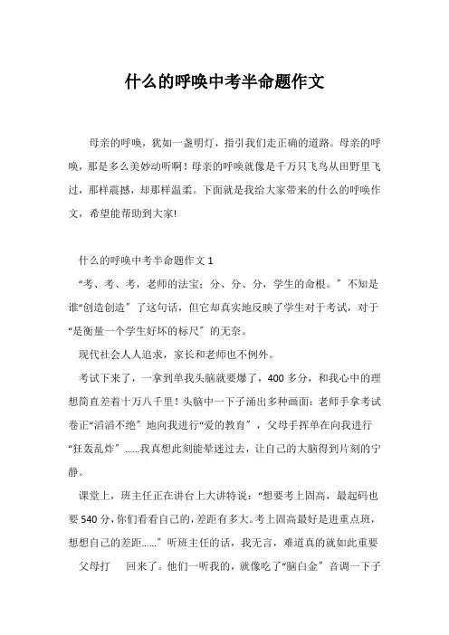 (中考作文)什么的呼唤中考半命题作文