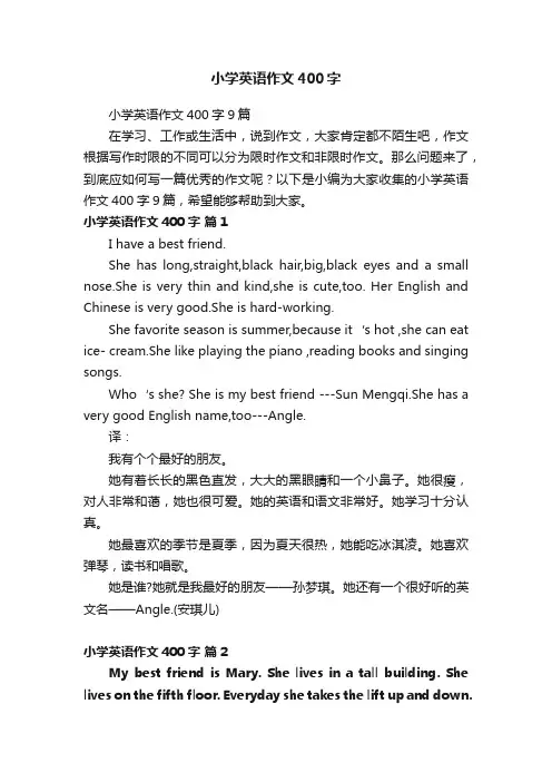 小学英语作文400字