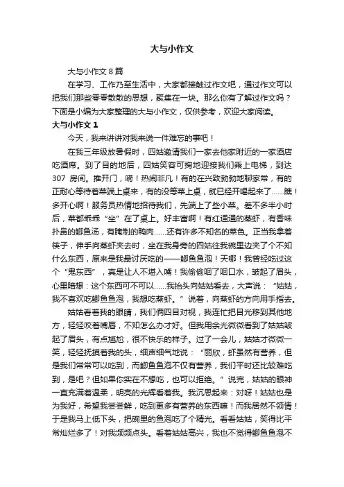 大与小作文