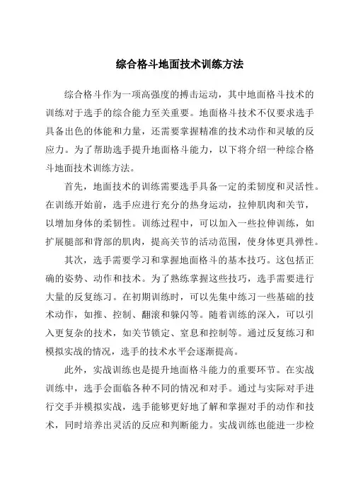 综合格斗地面技术训练方法