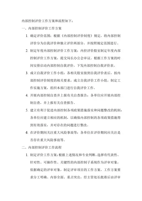 内部控制评价工作方案和流程