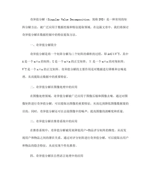 奇异值分解在数据挖掘中的特征提取方法(八)