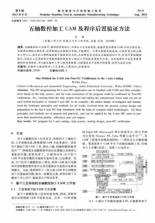 五轴数控加工CAM及程序后置验证方法