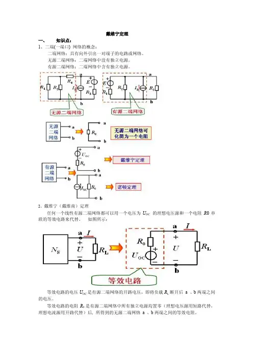 戴维南定理的解析与练习