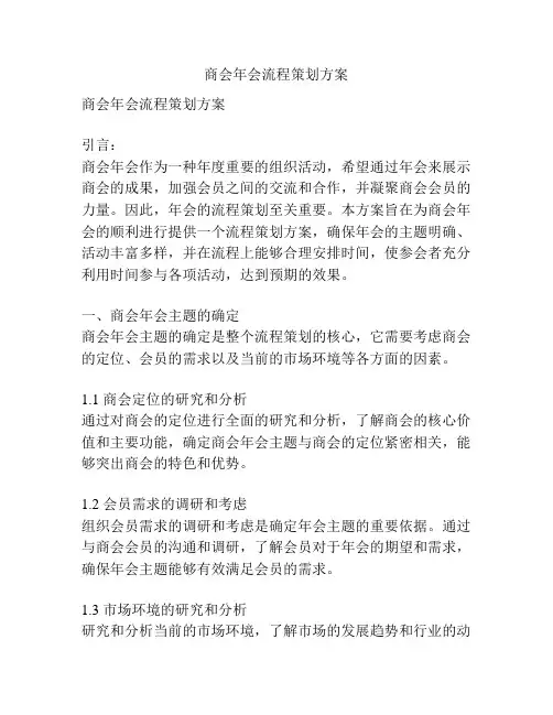 商会年会流程策划方案