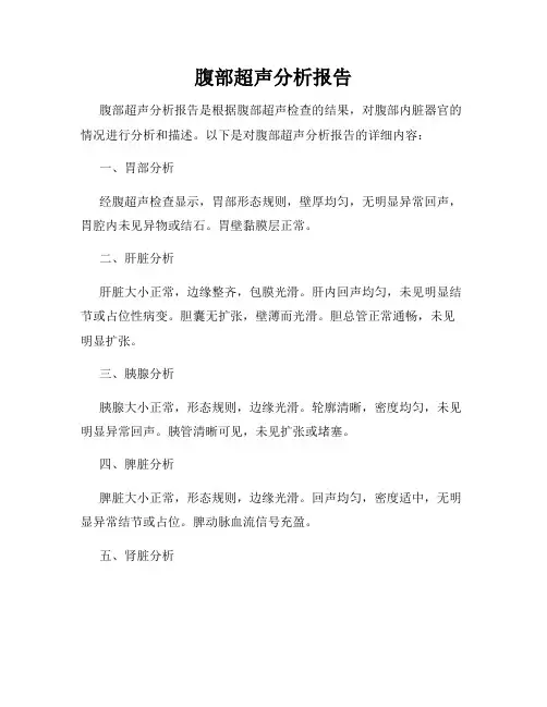 腹部超声分析报告