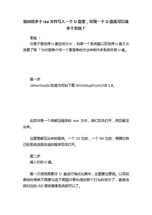 如何将多个iso文件写入一个U盘里，实现一个U盘就可以装多个系统？