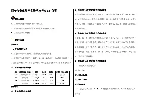 高考化学一轮复习(第三辑)考点 卤素试题