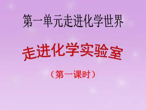 走进化学实验室第一课时