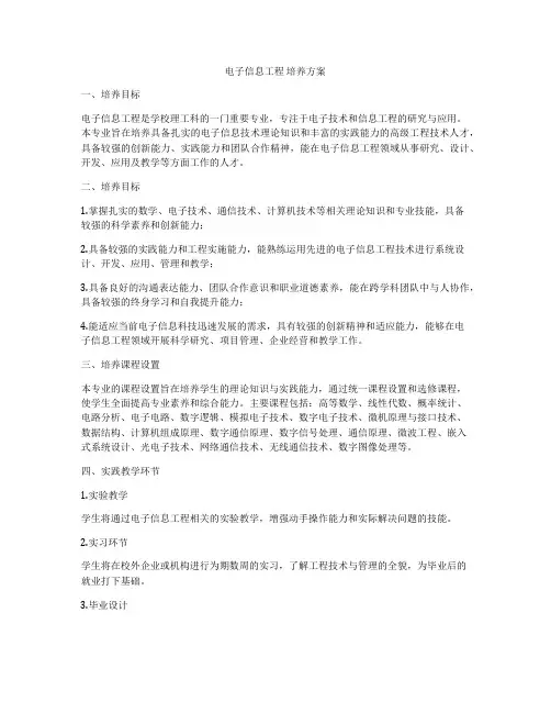 电子信息工程 培养方案