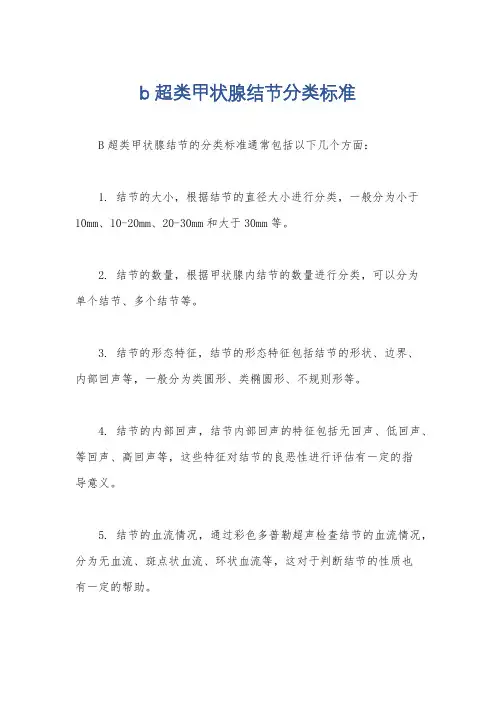 b超类甲状腺结节分类标准