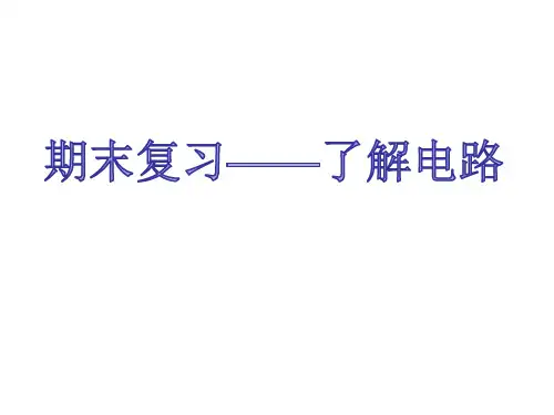 九年级上册 期末复习  了解电路专项复习 课件沪科版九年级物理全一册