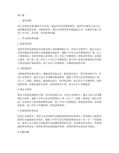 孙小宝案件涉及的法律(3篇)