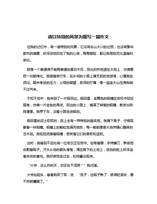请以特别的风景为题写一篇作文