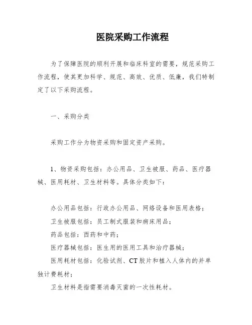 医院采购工作流程