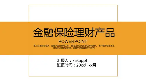 金额保险理财产品PPT模板