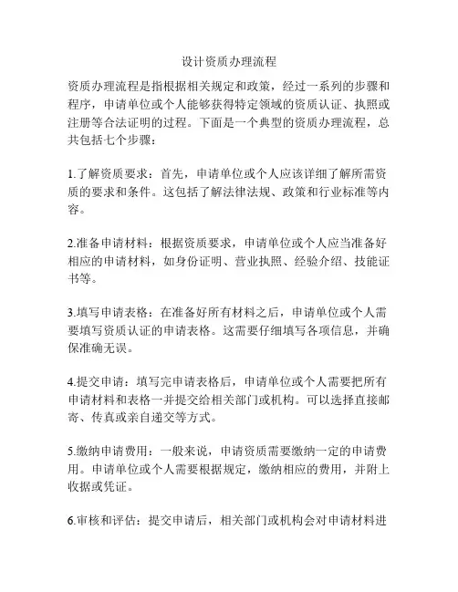 设计资质办理流程