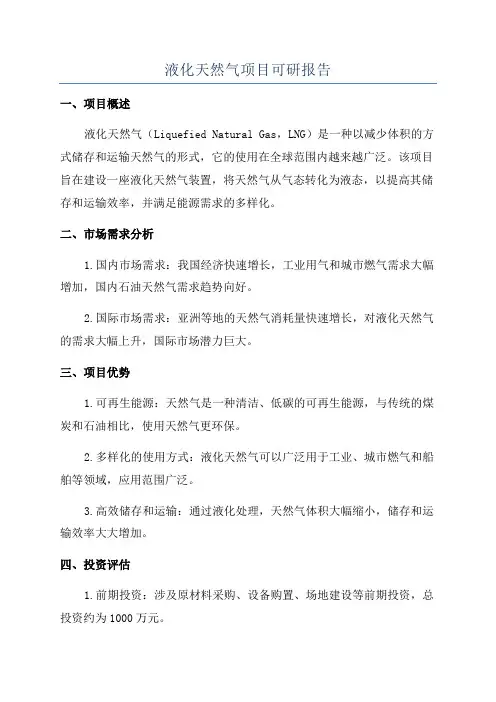液化天然气项目可研报告