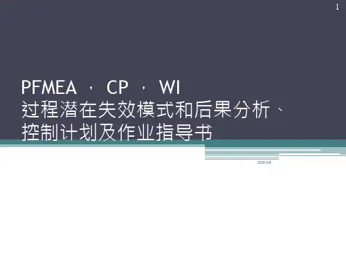 PFMEA、控制计划及作业指导书培训资料(全面)