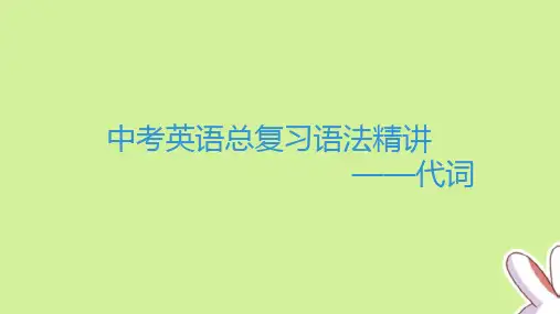 中考英语总复习语法精讲——代词