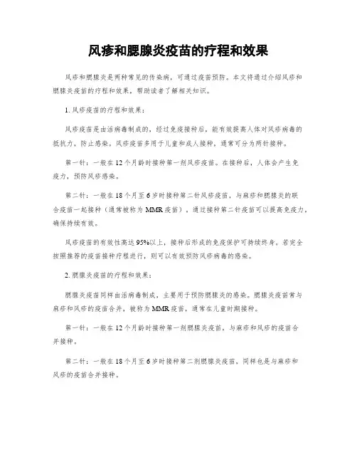 风疹和腮腺炎疫苗的疗程和效果