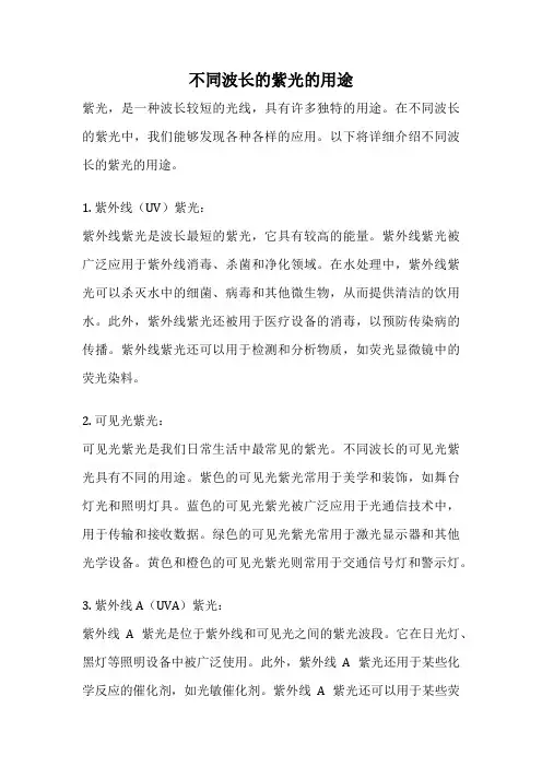 不同波长的紫光的用途