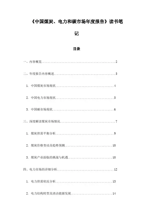 《中国煤炭、电力和碳市场年度报告》记录