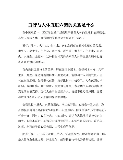 五行与人体五脏六腑的关系是什么