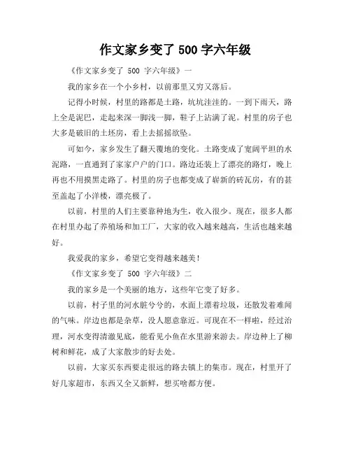 作文家乡变了500字六年级