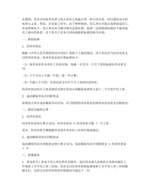 劳务合同劝退赔偿标准
