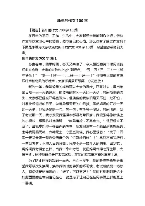 【精选】新年的作文700字10篇