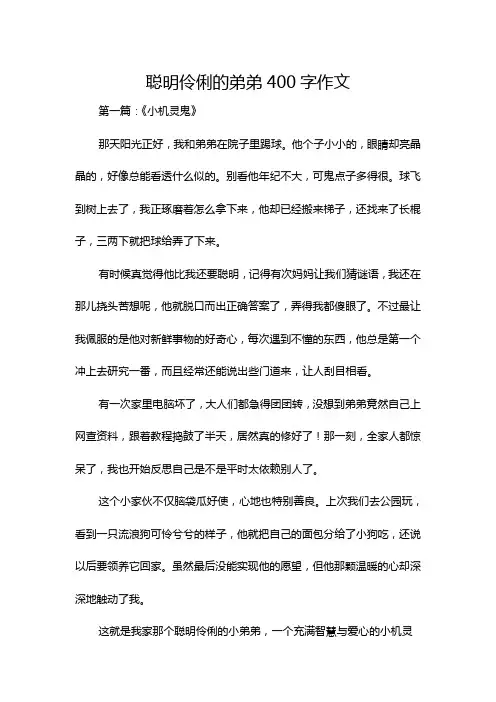 聪明伶俐的弟弟400字作文