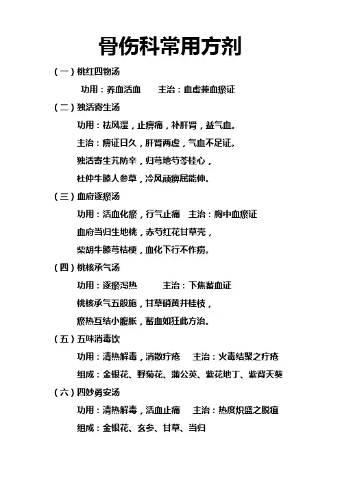 骨伤科常用方剂