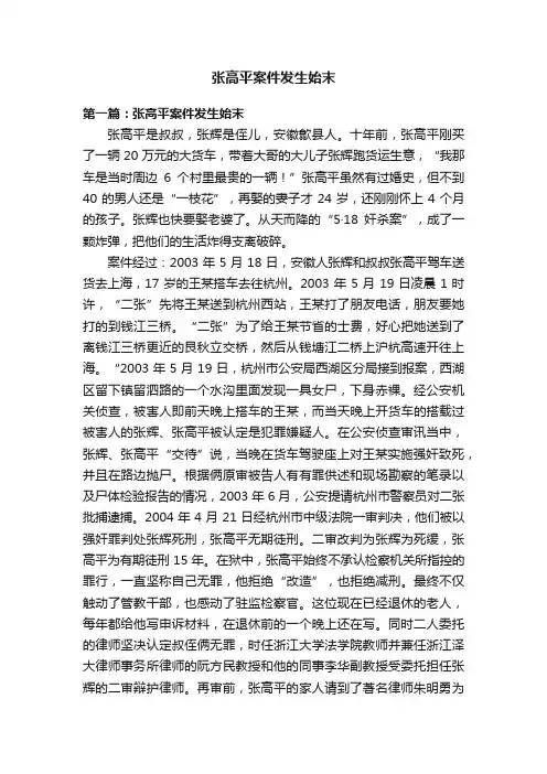 张高平案件发生始末