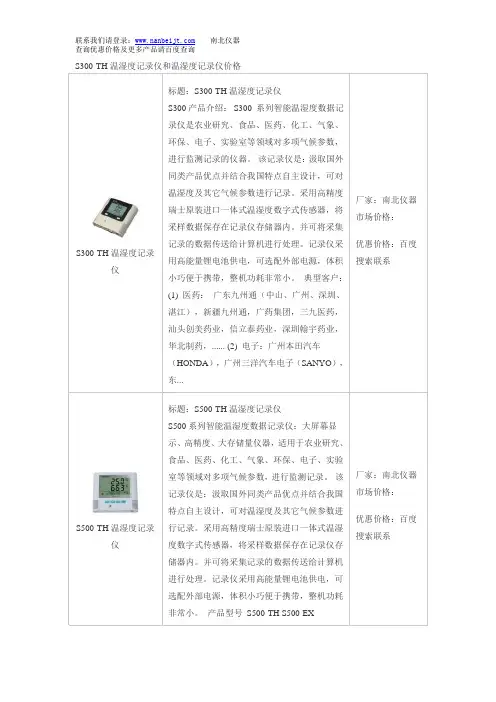 S300-TH温湿度记录仪和温湿度记录仪价格
