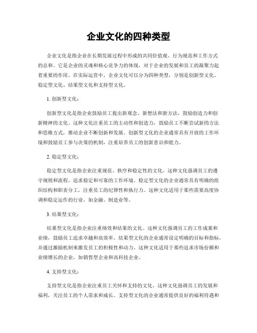 企业文化的四种类型