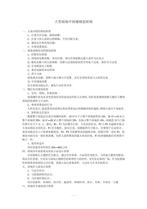 大型商场的规划要求