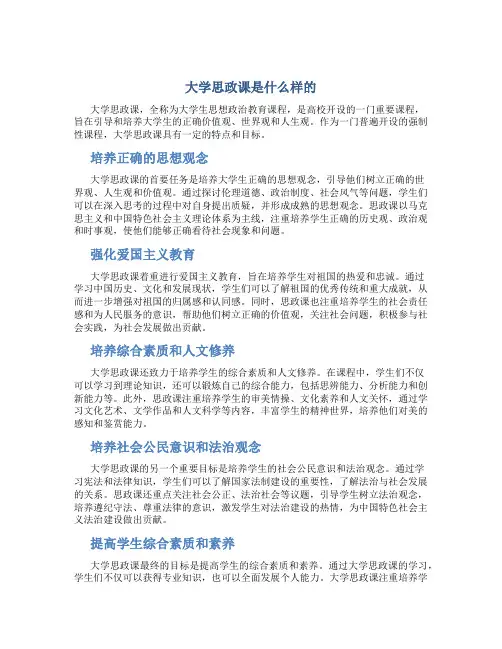 大学思政课是什么样的