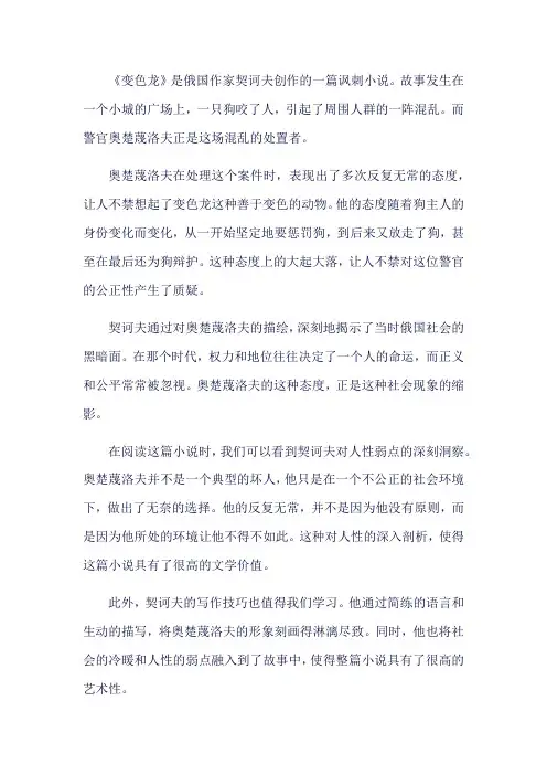 变色龙契诃夫课文笔记