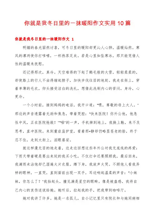 你就是我冬日里的一抹暖阳作文实用10篇