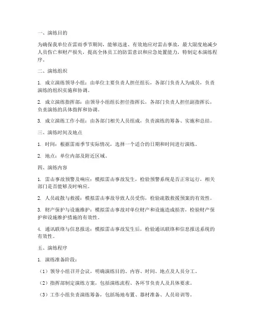防雷应急预案演练程序
