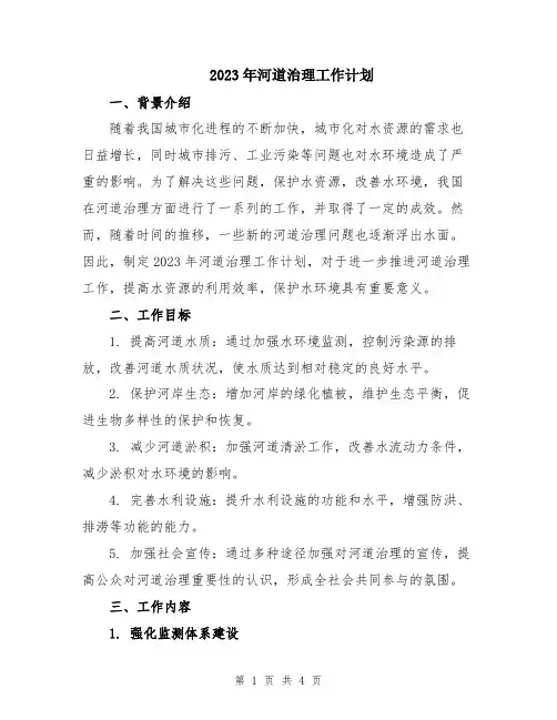 2023年河道治理工作计划