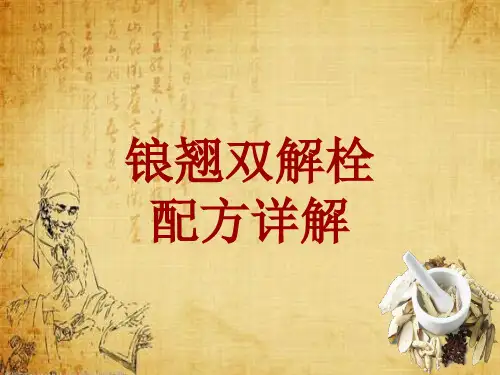 中成药配方详解：锒翘双解栓