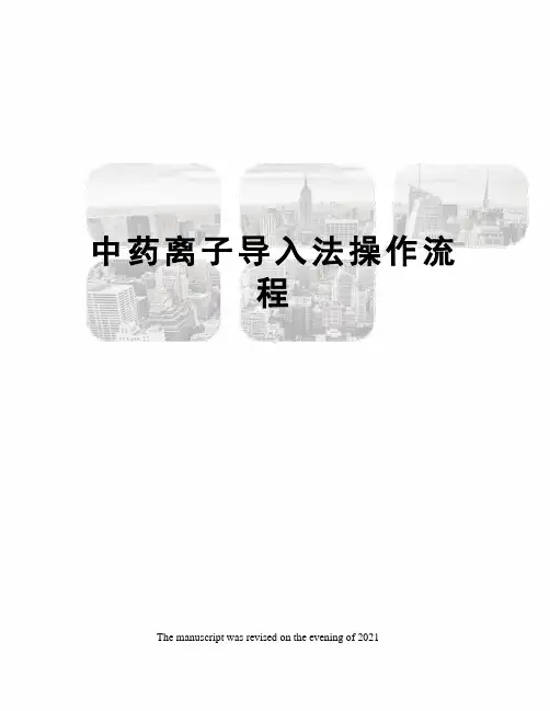 中药离子导入法操作流程