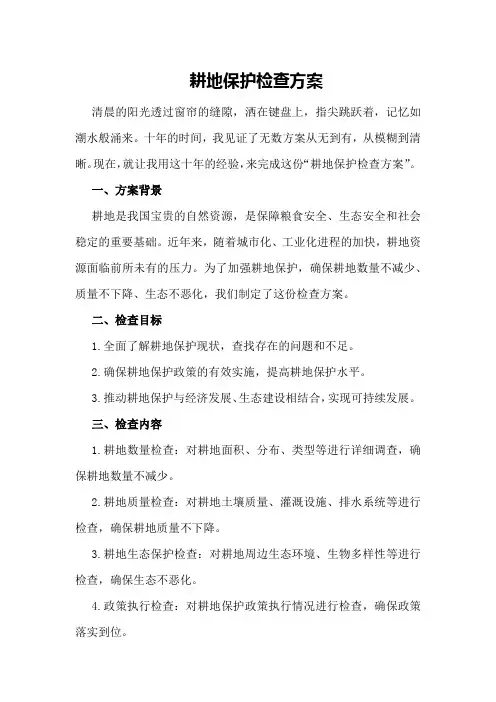 耕地保护检查方案