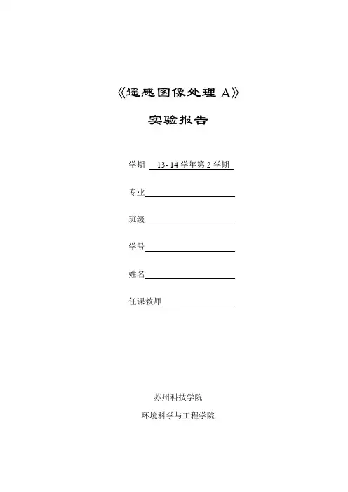 《遥感图像处理》实验报告模版