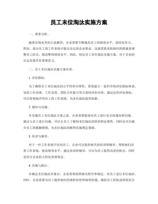 员工末位淘汰实施方案